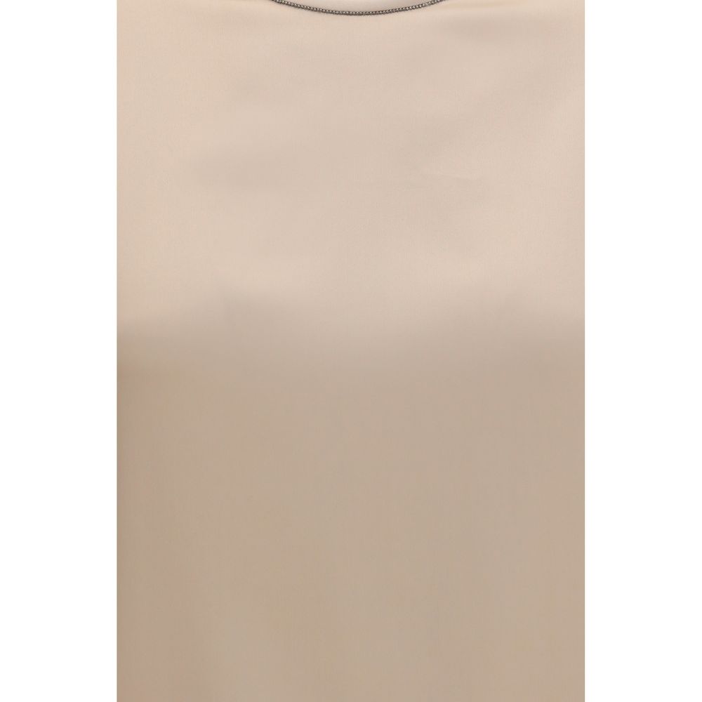 Beige Elastane Blouse