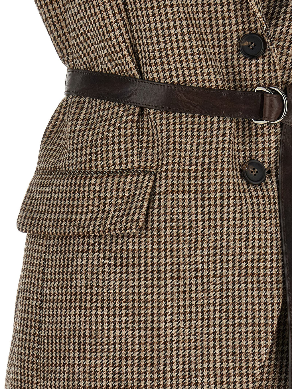 Beige Virgin Wool Sleeveless Jacket