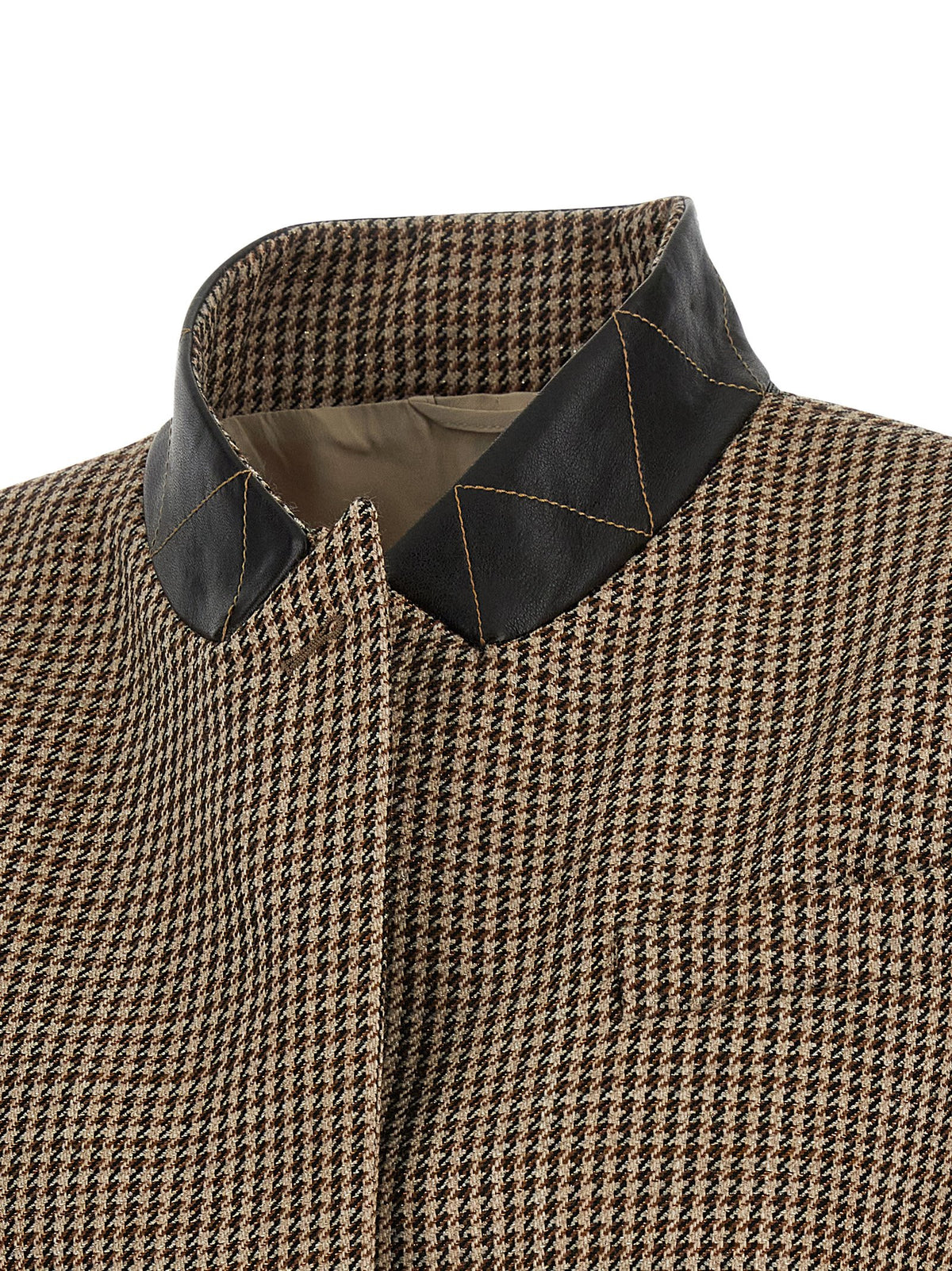 Beige Virgin Wool Sleeveless Jacket