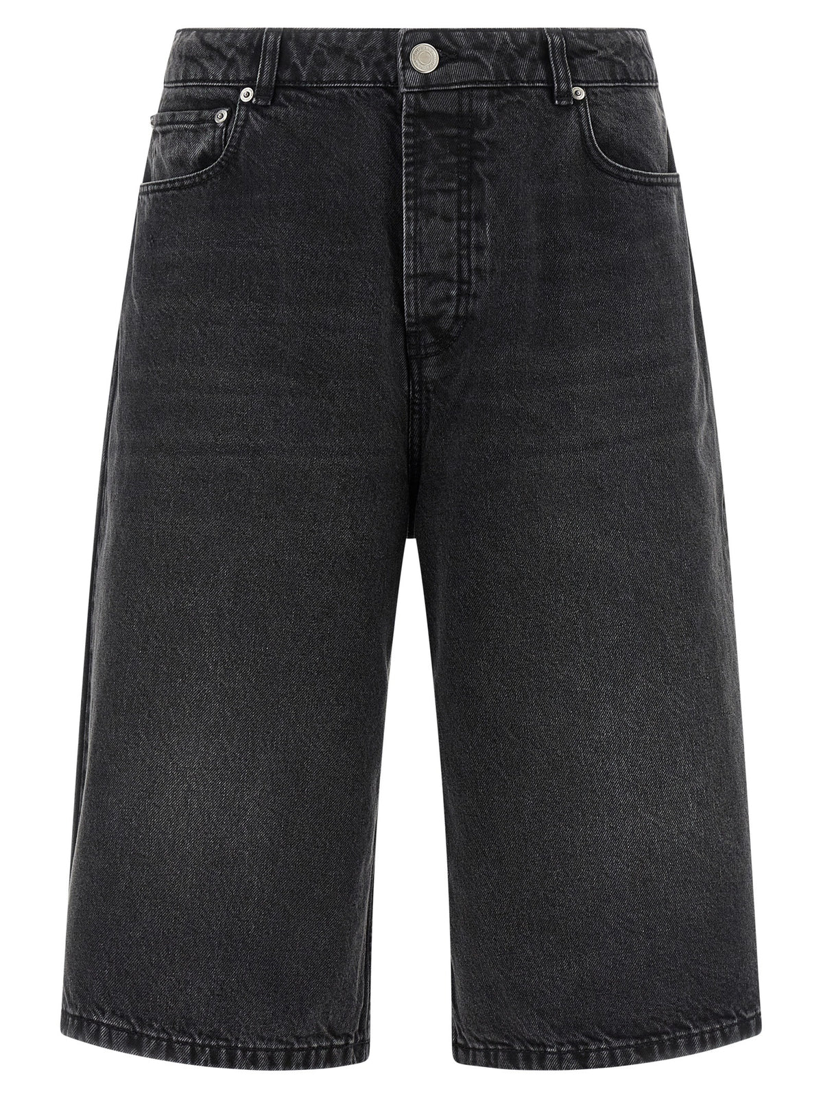 Black Cotton Bermuda Shorts