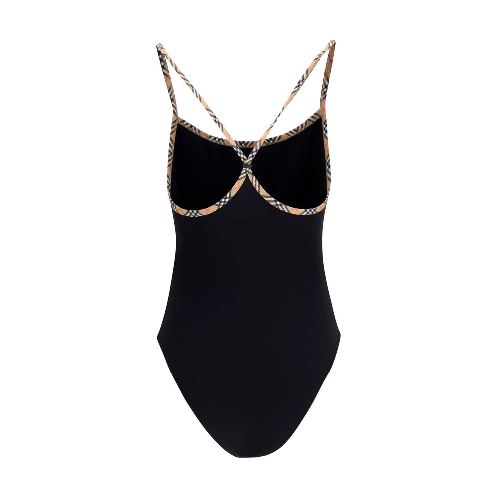 Black Polyamide One-Piece Swimsuit