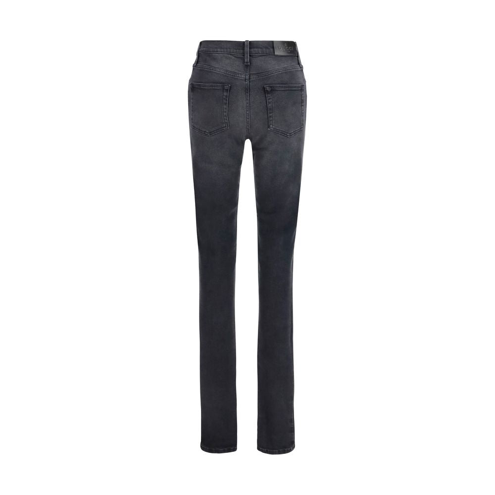 Black Cotton Skinny Jeans