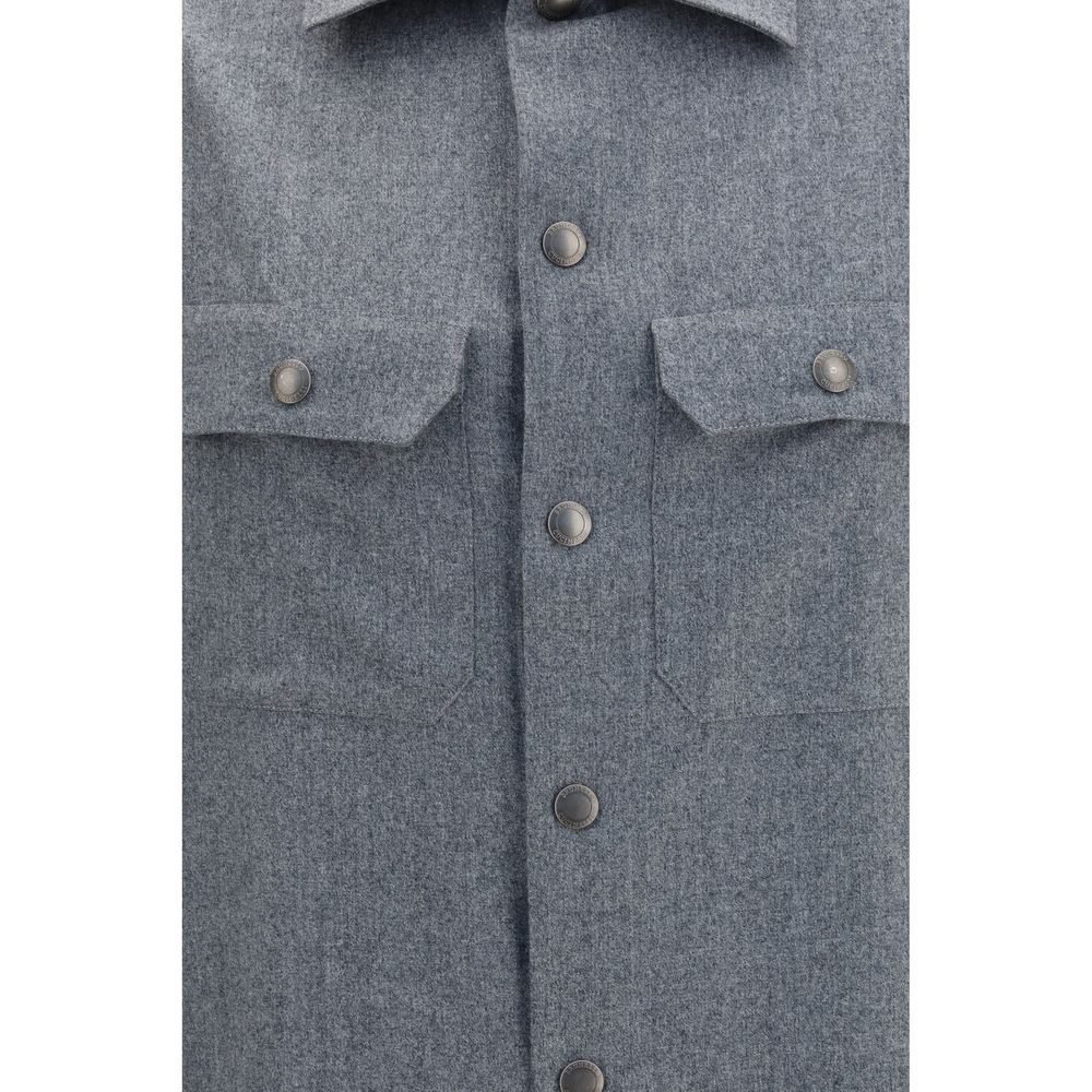 Gray Wool Oves Aries Dress Shirt