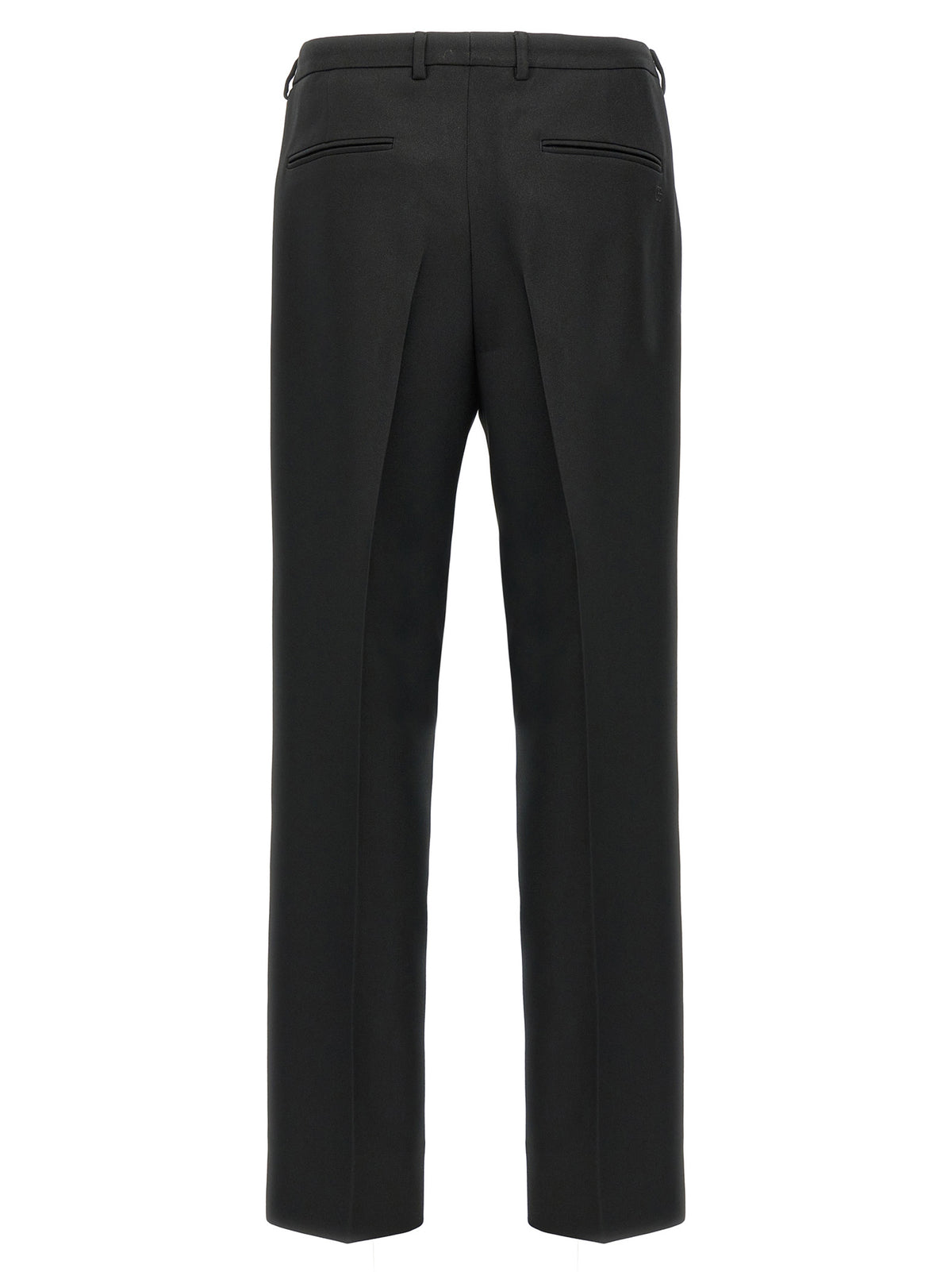 Black Polyester Casual Pants
