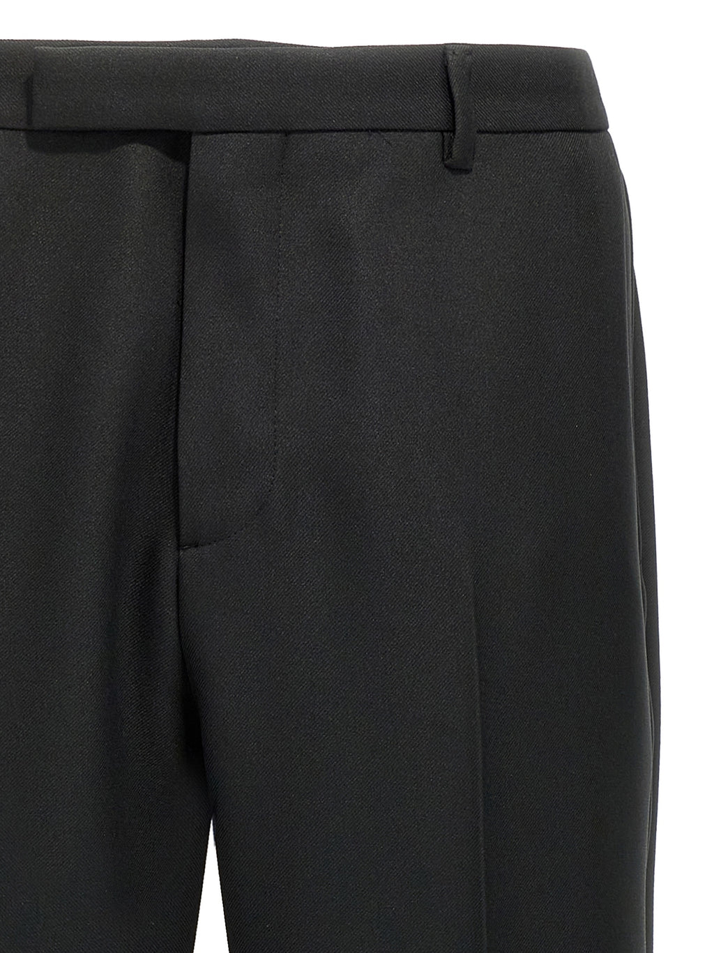 Black Polyester Casual Pants
