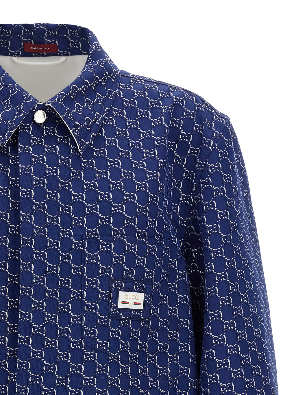 Blue Cotton Biker Jacket
