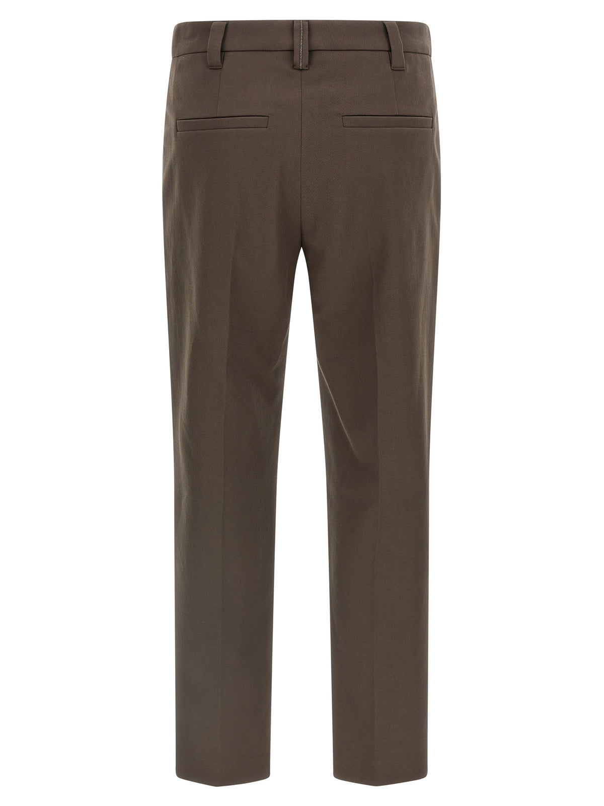 Brown Cotton Casual Pants