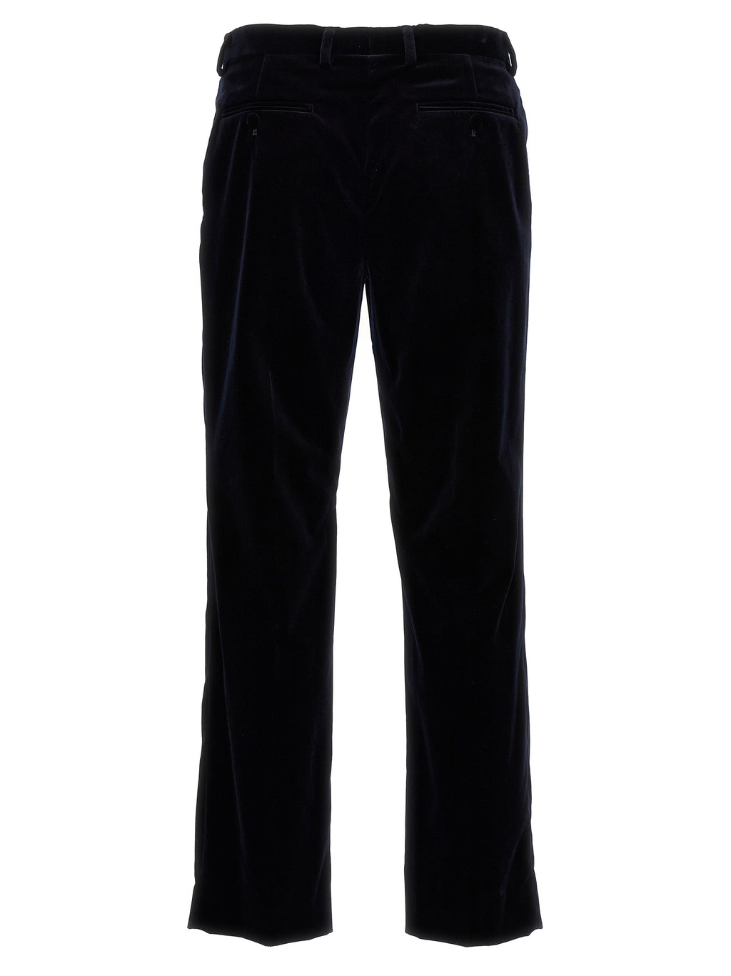Blue Cotton Casual Pants
