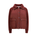 Bordeaux Polyester Full-Length Jacket