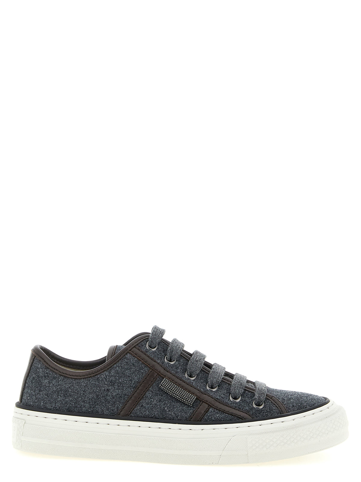 Gray Virgin Wool Low Top Sneakers