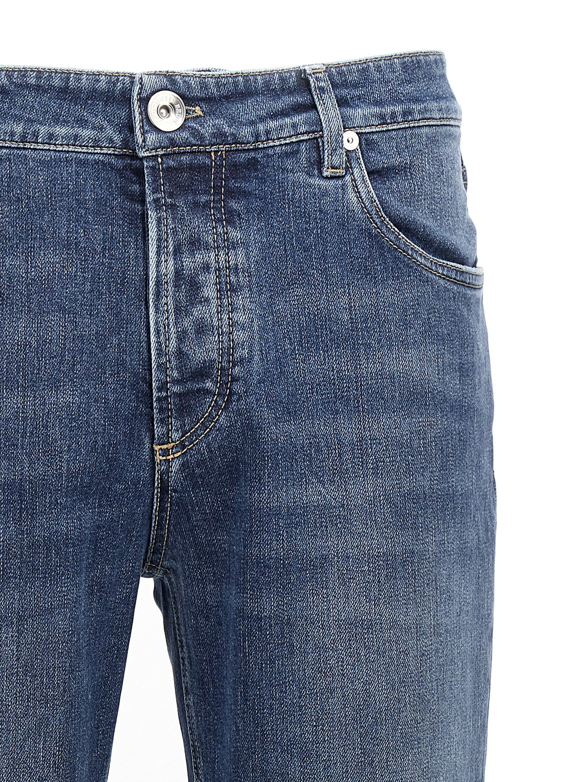 Blue Cotton Slim Fit Jeans