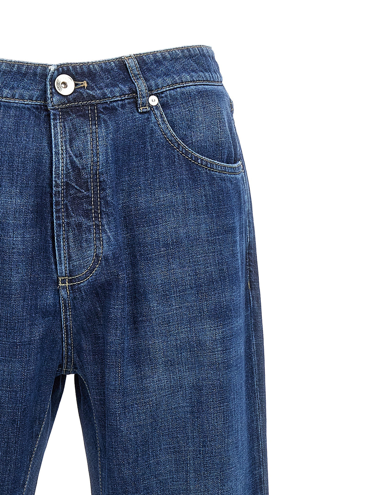Blue Cotton Relaxed Fit Jeans
