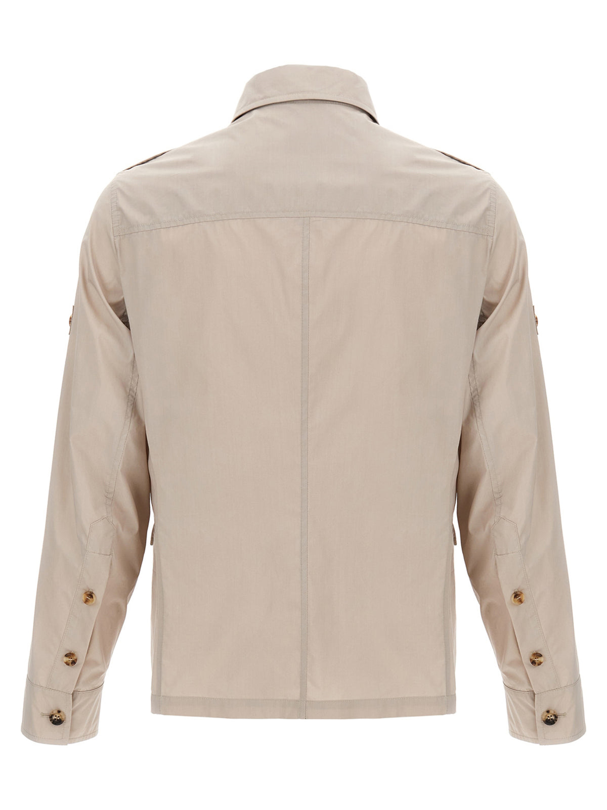 Beige Cotton Full-Length Jacket