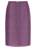 Purple Silk Midi Skirt