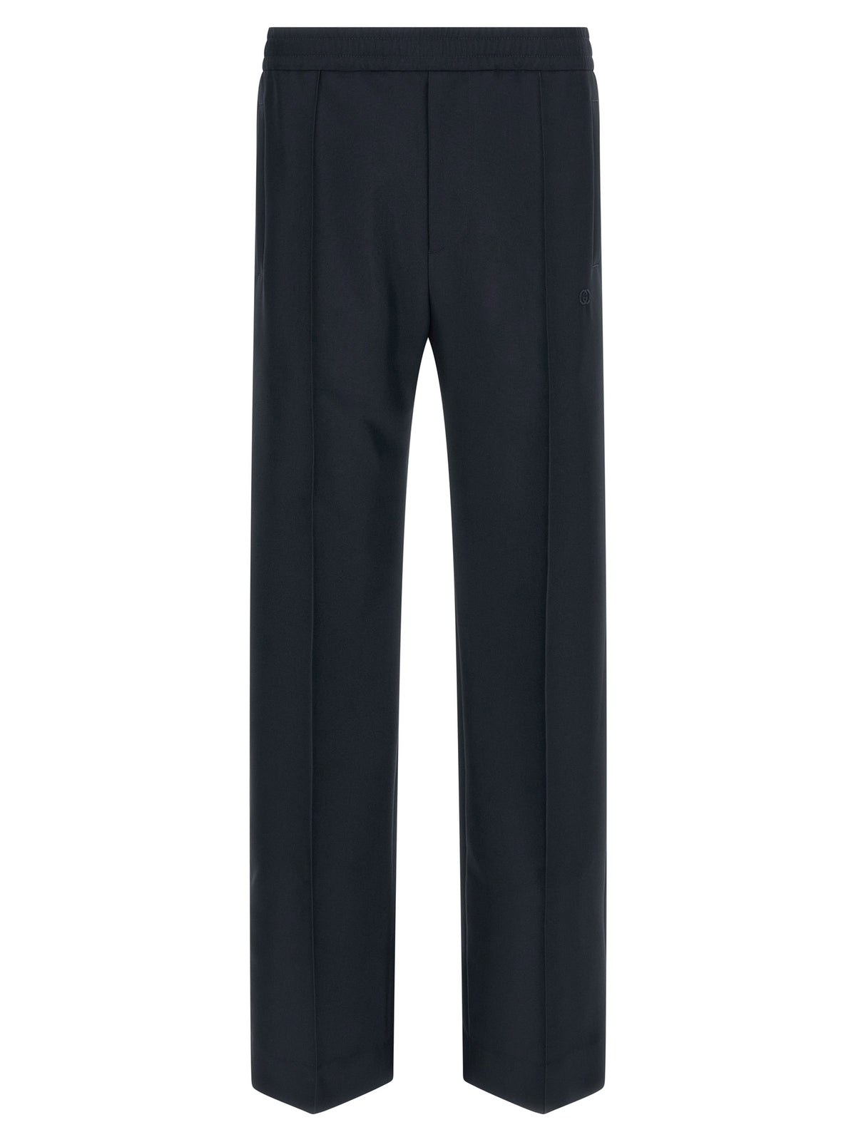 Blue Polyester Casual Pants