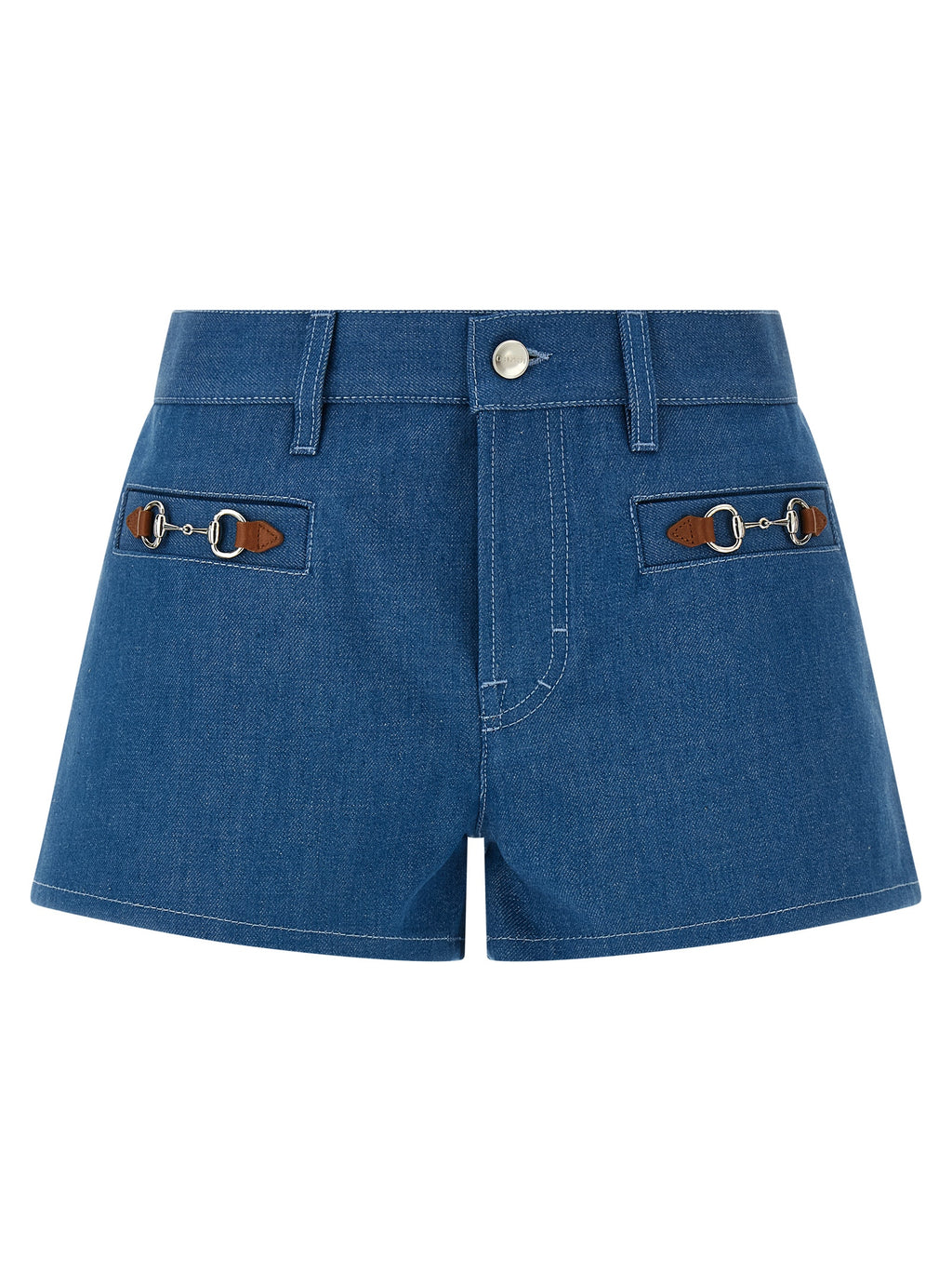 Blue Cotton Bermuda Shorts