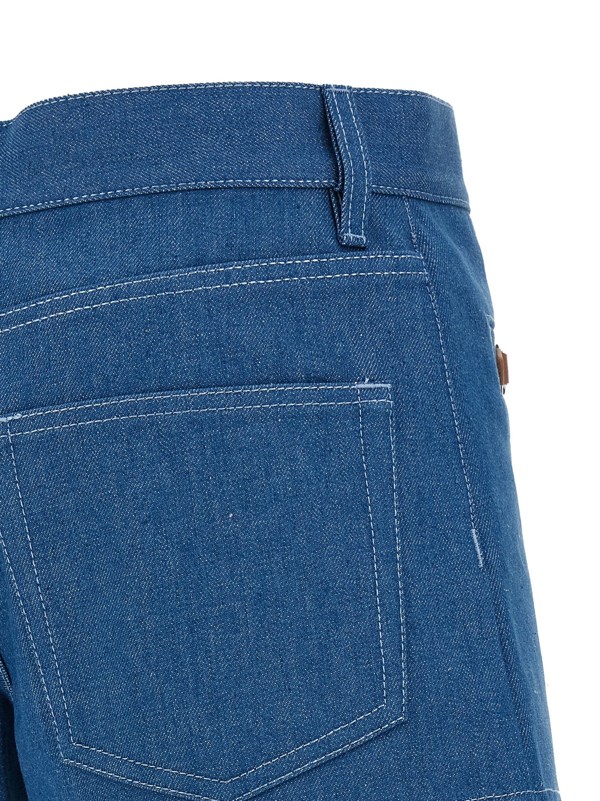 Blue Cotton Bermuda Shorts