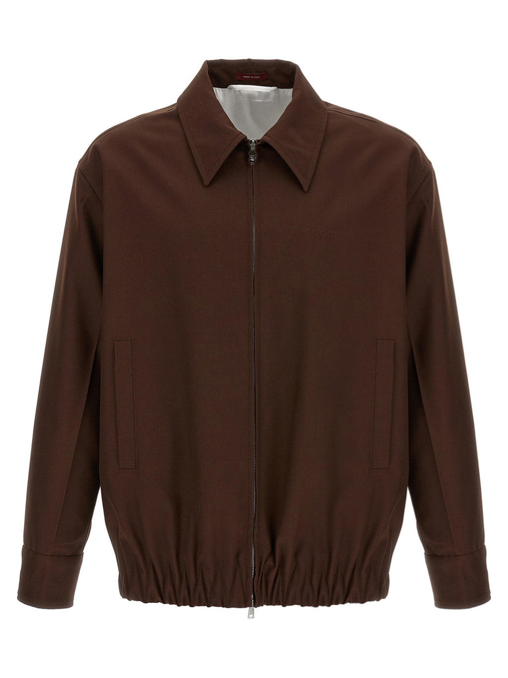 Brown Wool Full-Length Jacket
