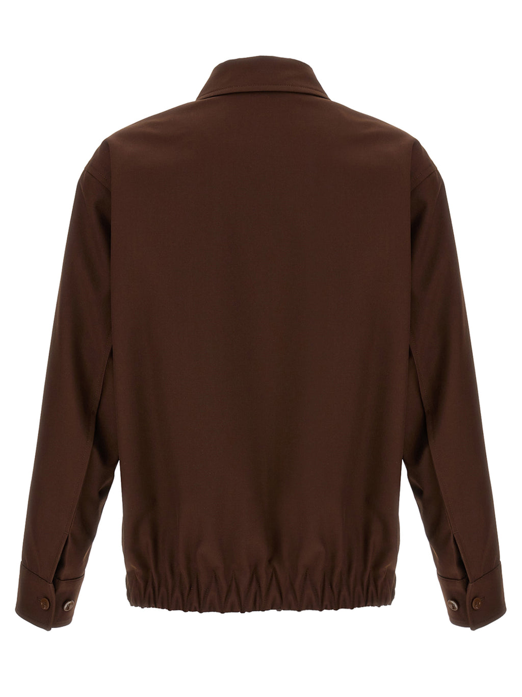 Brown Wool Full-Length Jacket