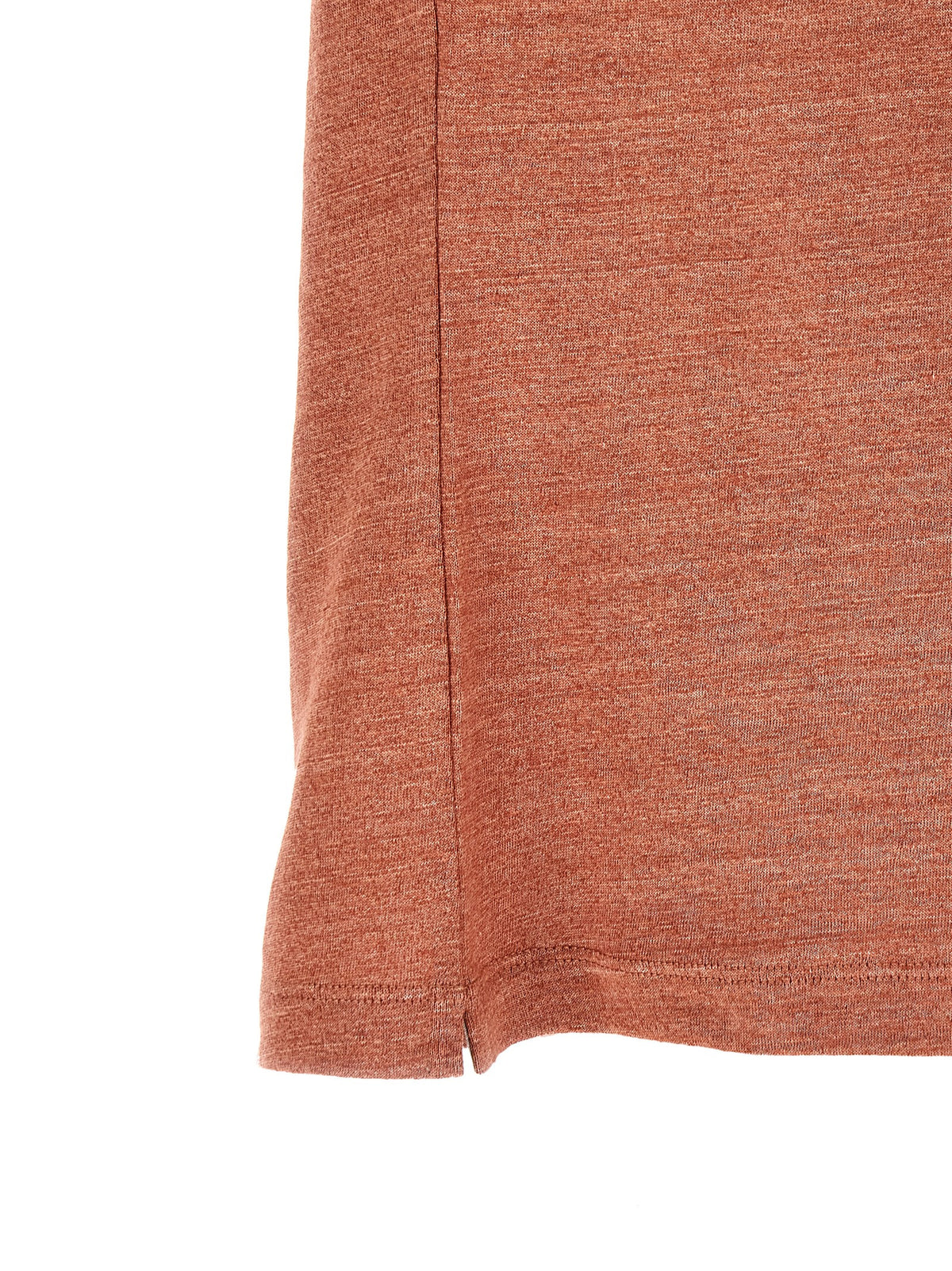 Orange Linen Polo Shirt