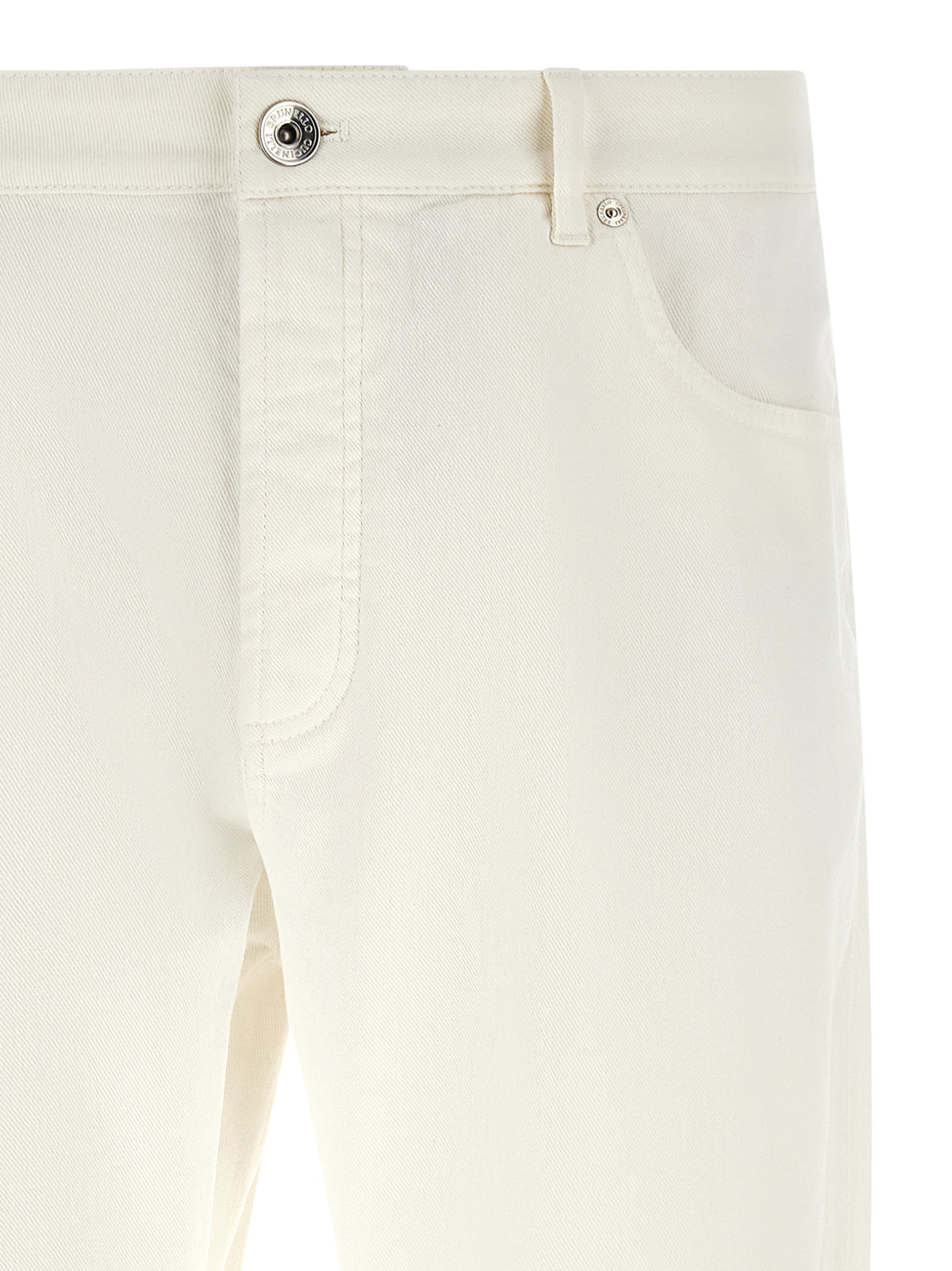 White Cotton Cropped Jeans