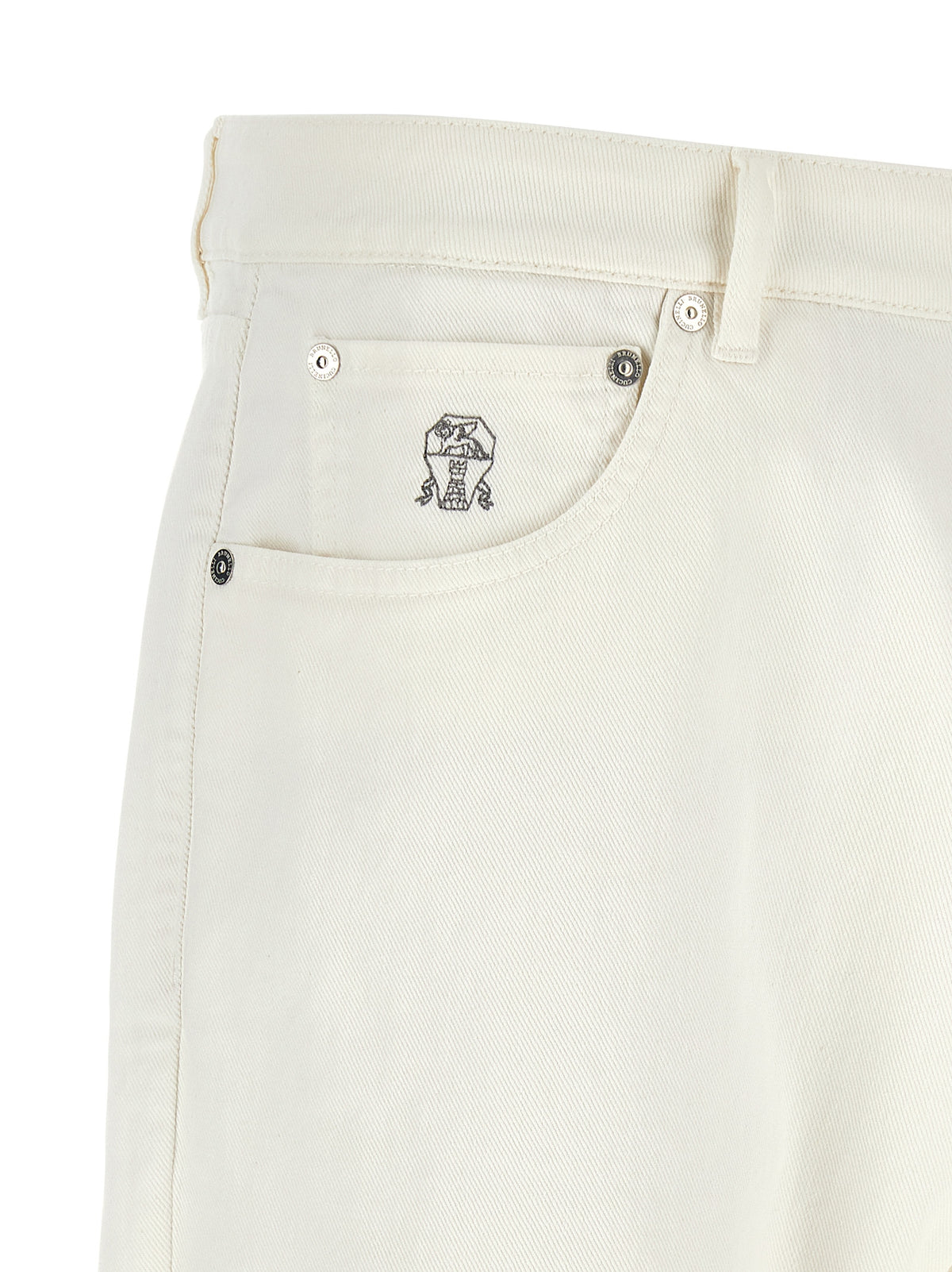 White Cotton Cropped Jeans