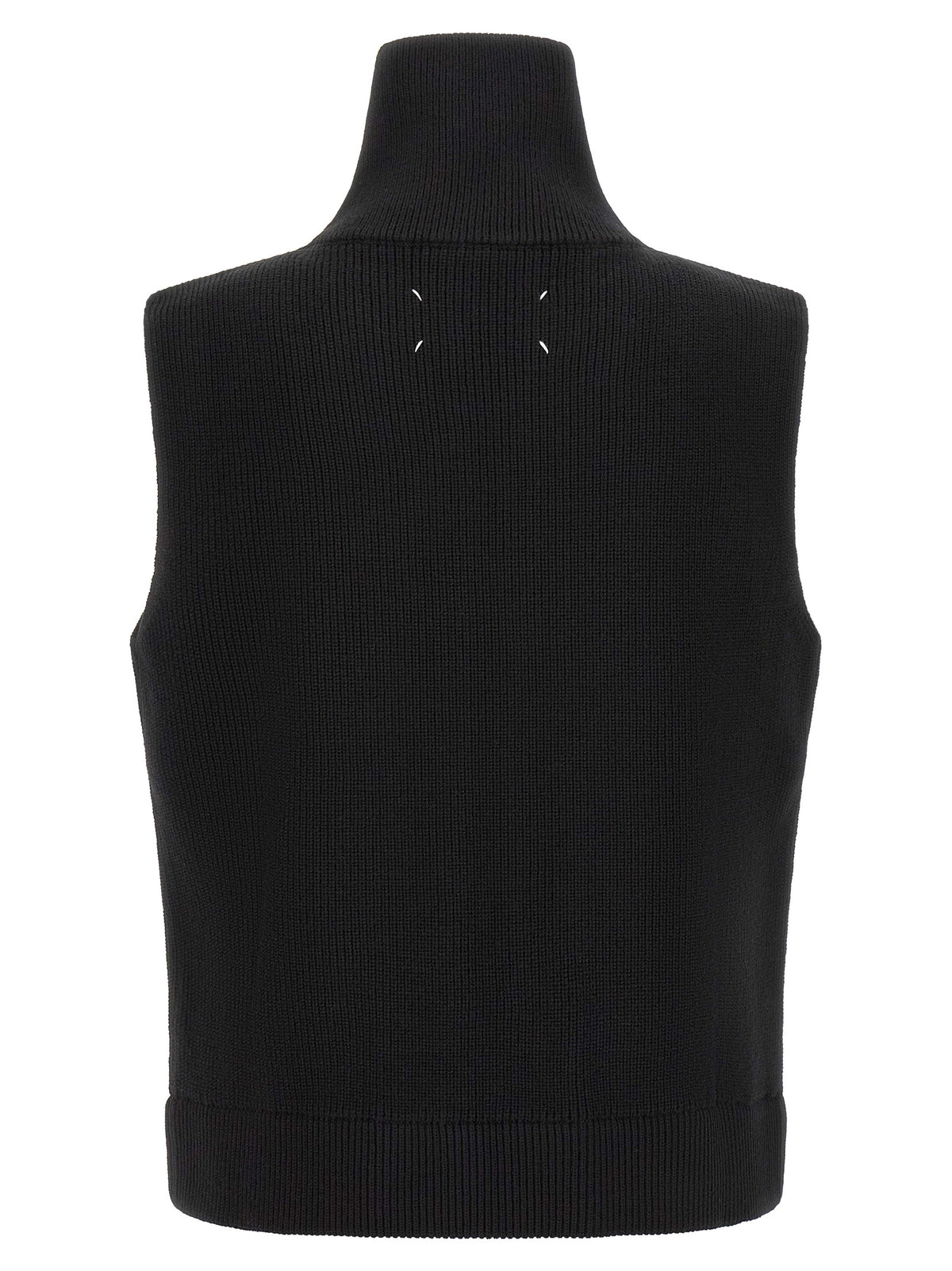 Black Wool Sleeveles Sweater