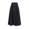 Black Wool Oves Aries Midi Skirt