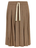 Beige Viscose Midi Skirt