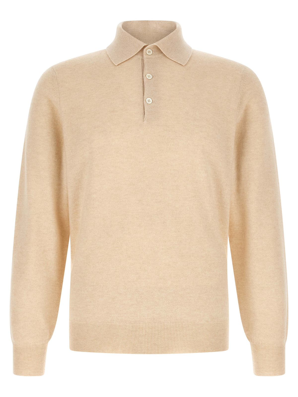 Beige Cashmere Polo Shirt