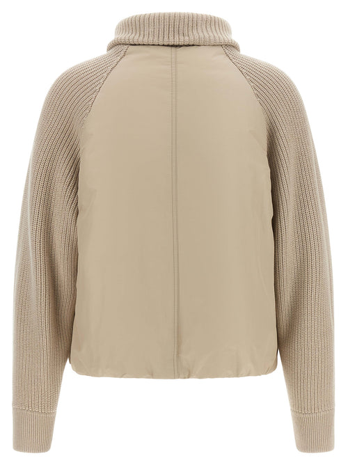 Beige Cotton Full-Length Jacket