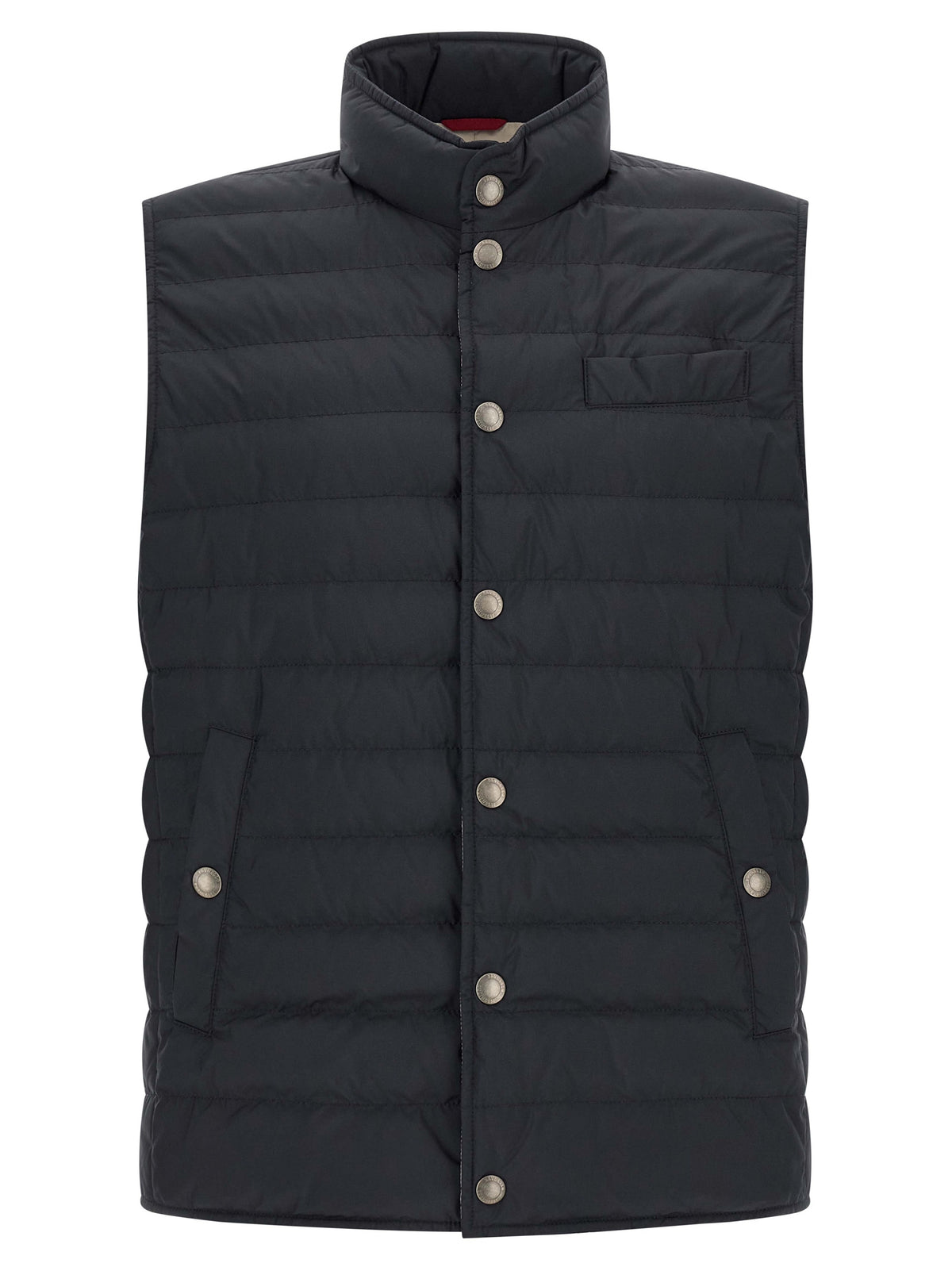 Blue Polyester Sleeveless Jacket