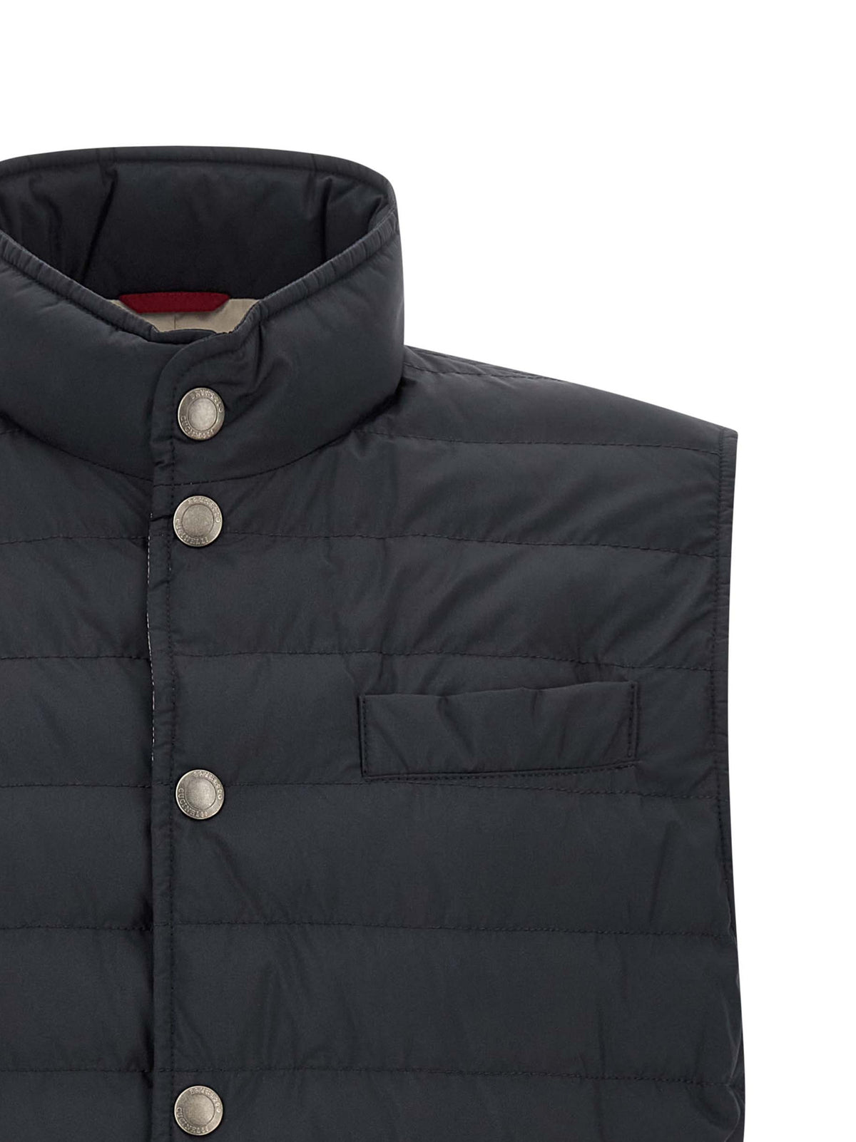 Blue Polyester Sleeveless Jacket