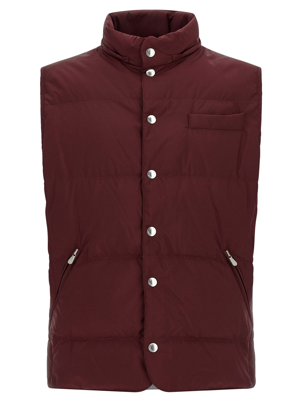 Bordeaux Polyester Sleeveless Jacket