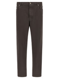 Brown Cotton Straight-Leg Jeans