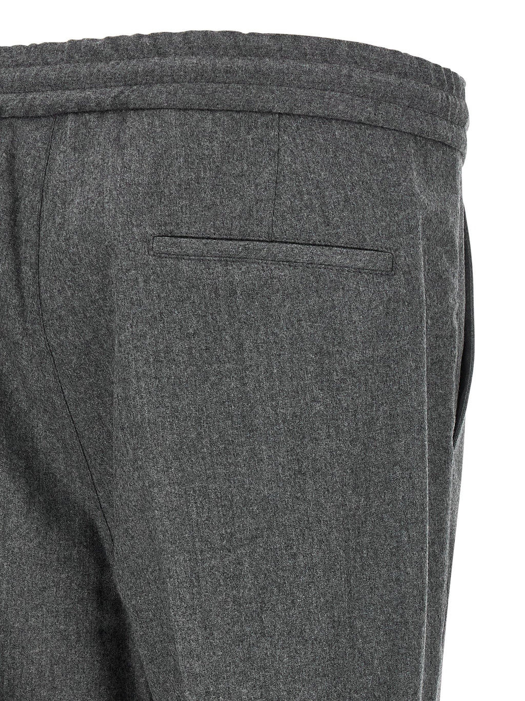 Gray Virgin Wool Casual Pants