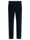 Blue Cotton Casual Pants