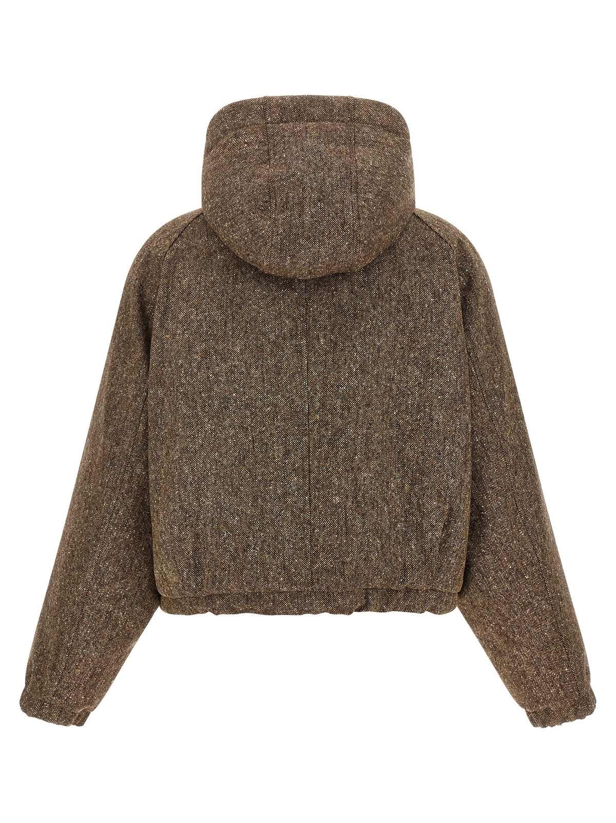 Brown Virgin Wool Full-Length Jacket