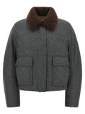 Gray Virgin Wool Full-Length Jacket