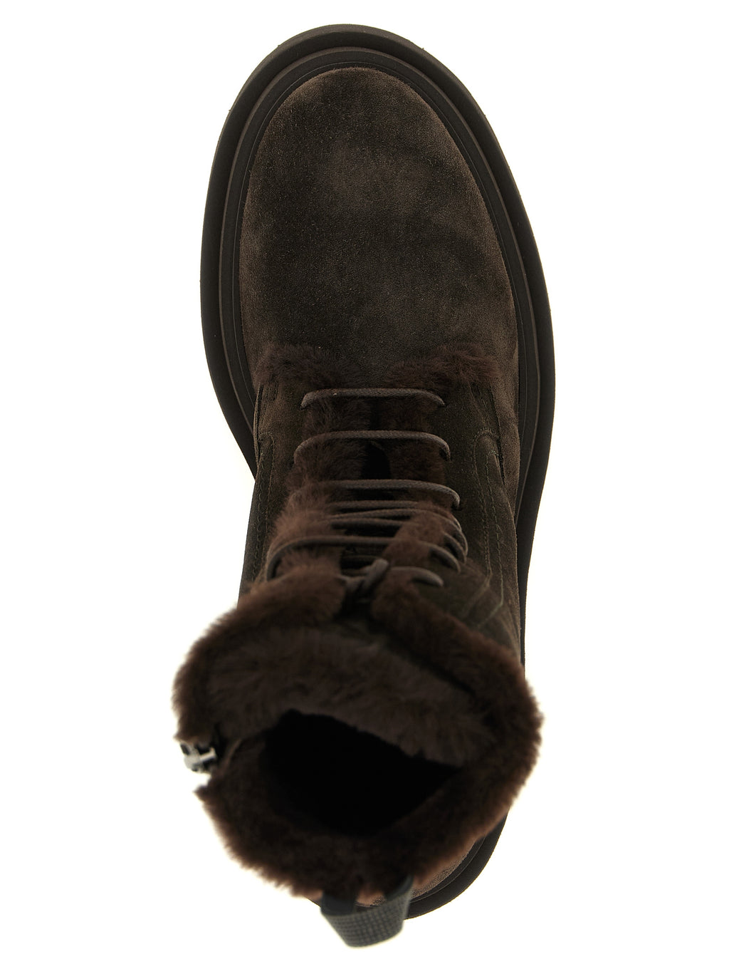 Brown Calfskin Lace-Up Boots