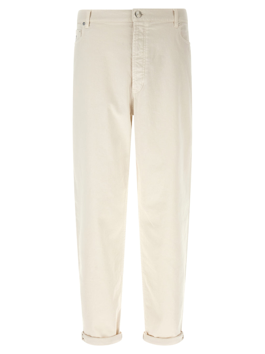 White Cotton Relaxed Fit Jeans