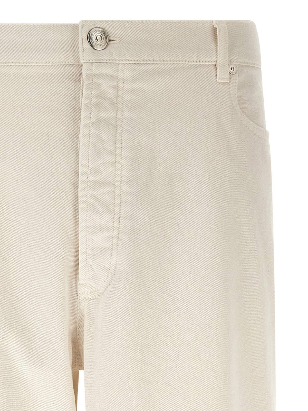 White Cotton Relaxed Fit Jeans
