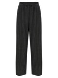 Gray Virgin Wool Casual Pants
