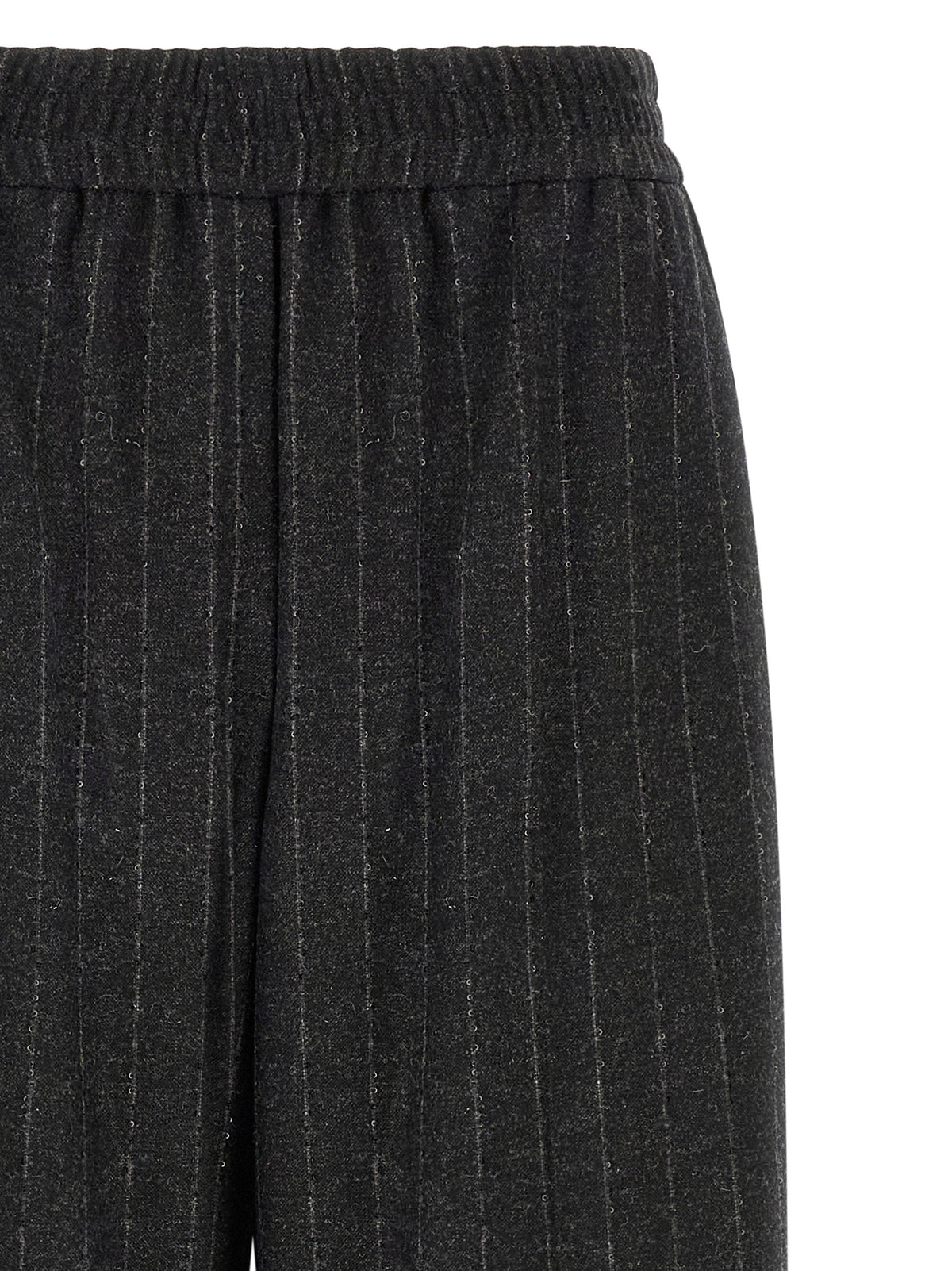 Gray Virgin Wool Casual Pants
