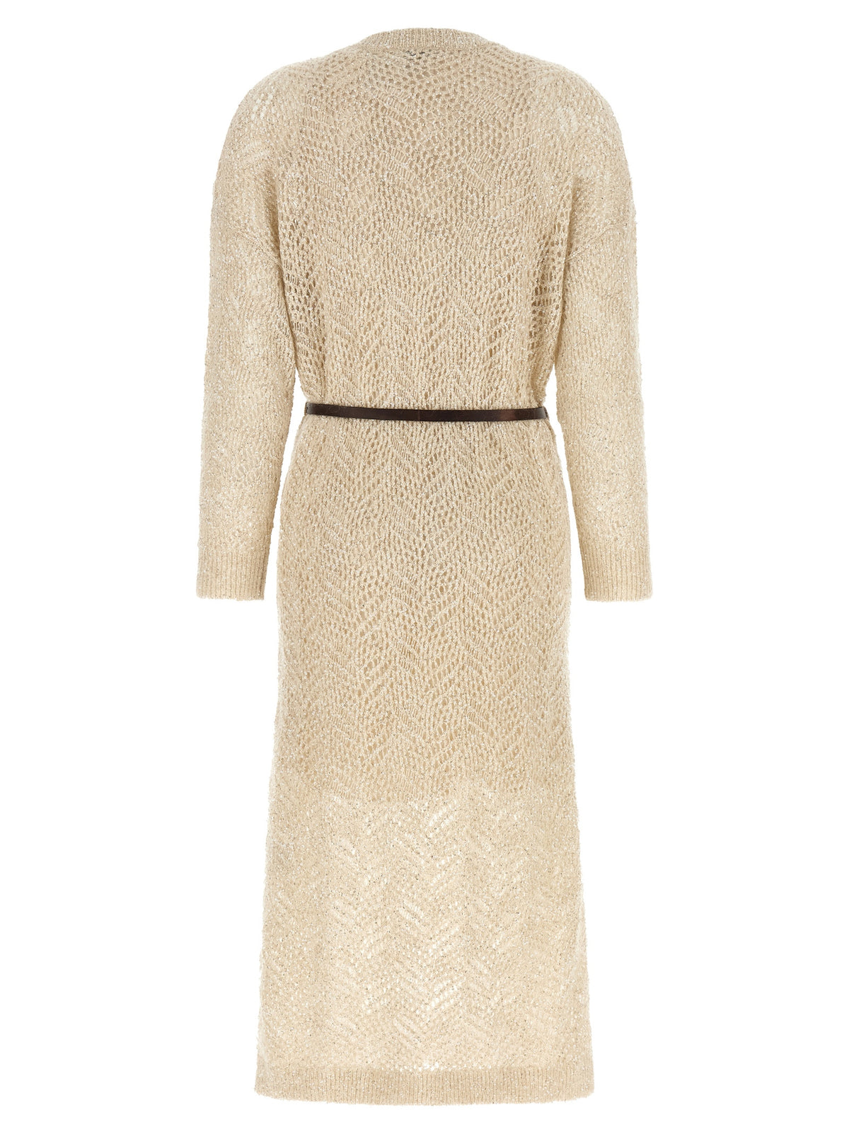 Beige Polyamide Midi Dress