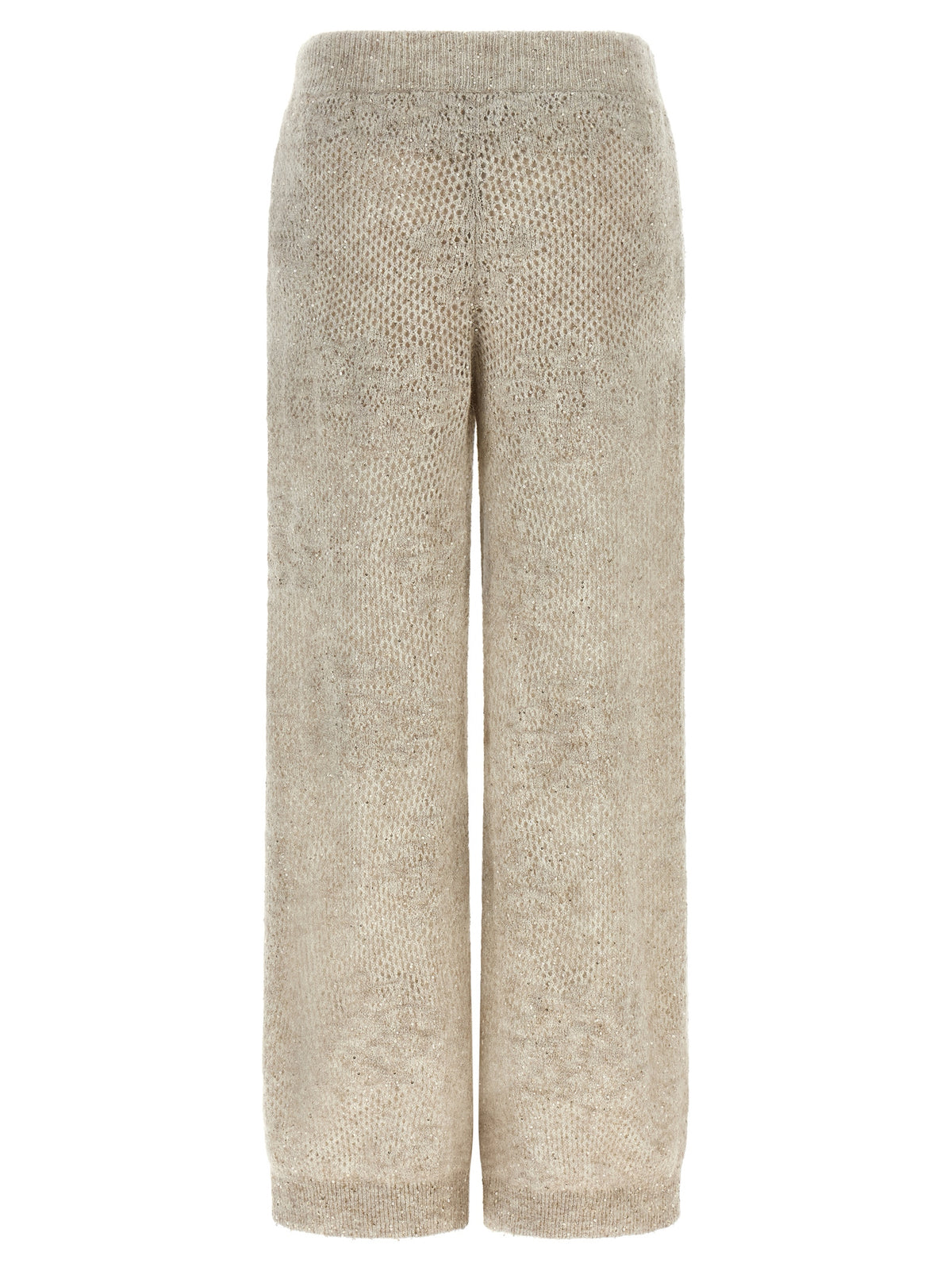 Beige Nylon Casual Pants