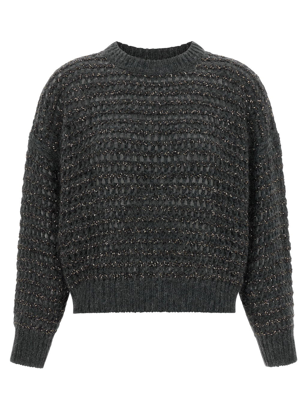 Gray Elastane Cardigan