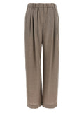 Gray Virgin Wool Casual Pants