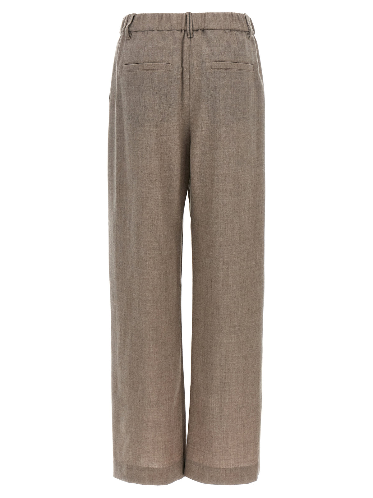 Gray Virgin Wool Casual Pants
