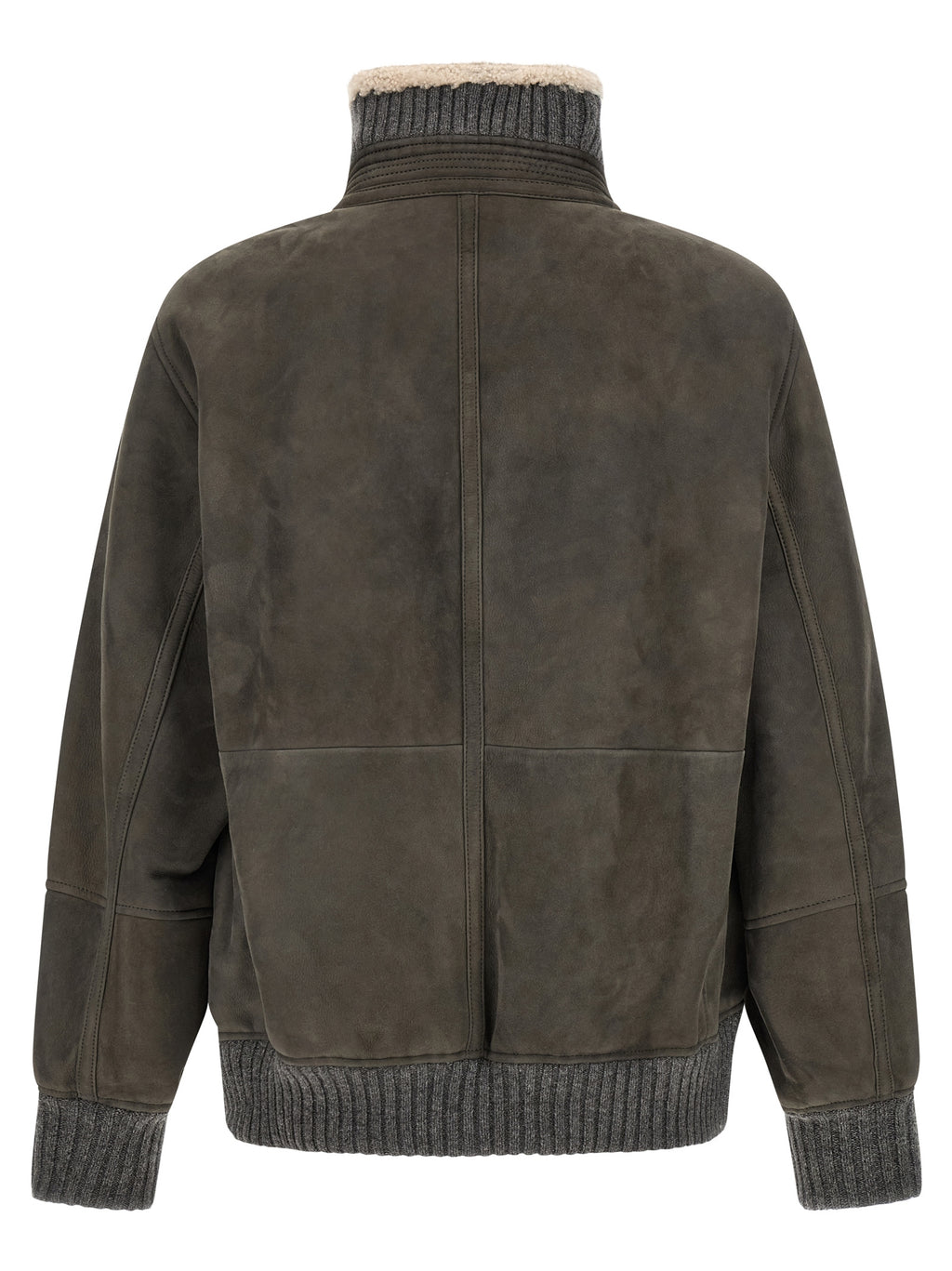 Gray Lamb Leather Leather Jacket